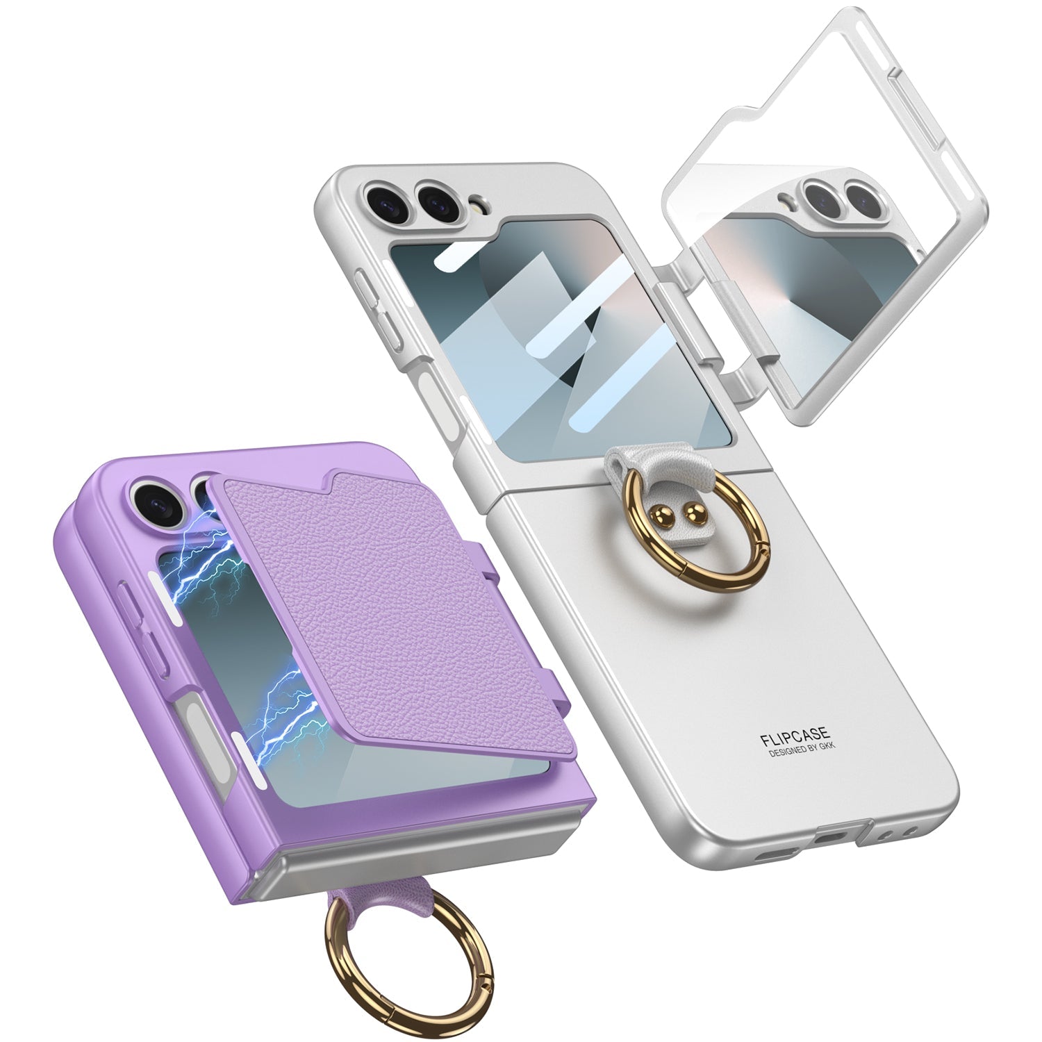 Makeup Mirror Ring Holder Ultra-Thin Hard PC Samsung Galaxy Z Flip Case